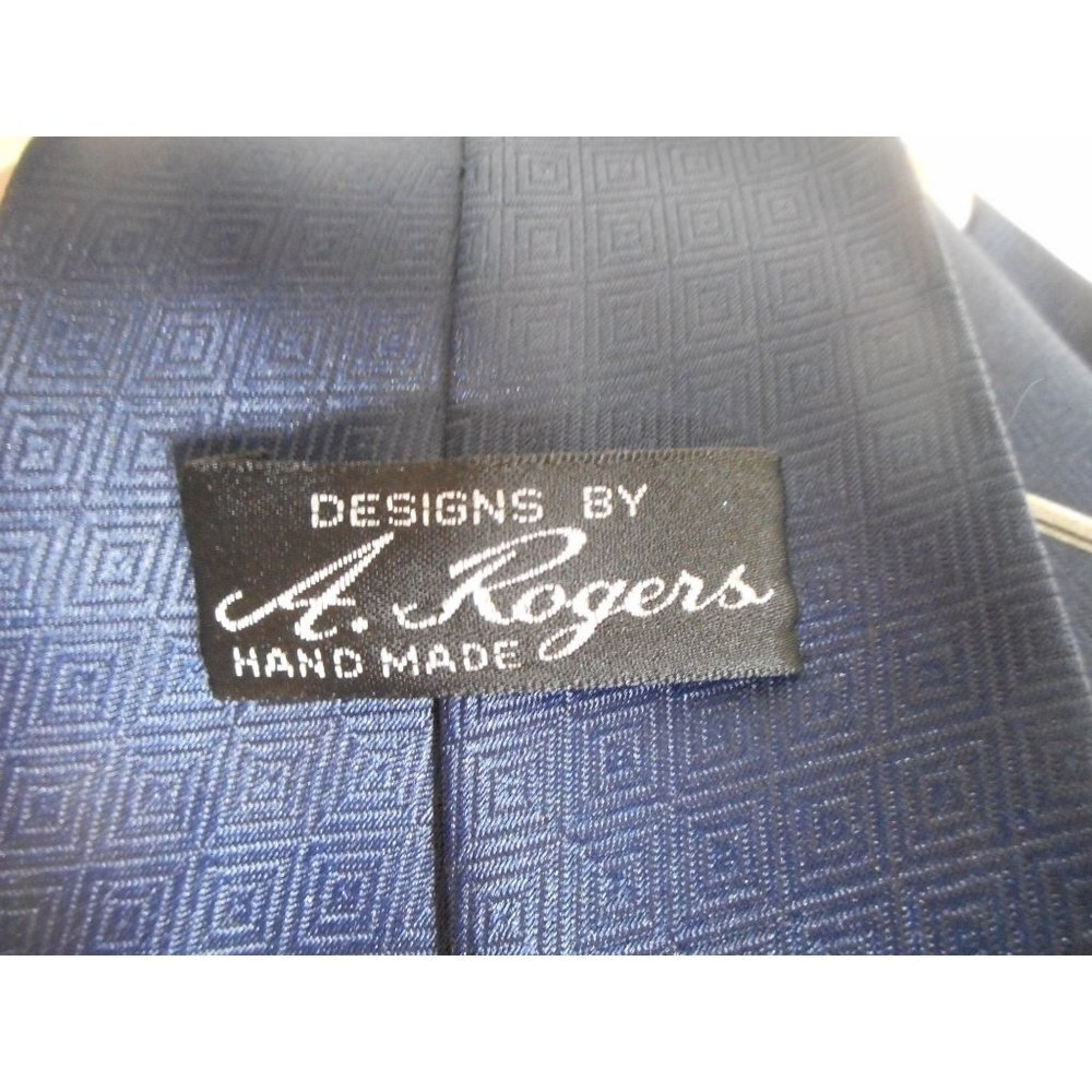 Vintage Handmade Nuts Nails bolts Construction Engineering blue tie - Picture 5 of 5